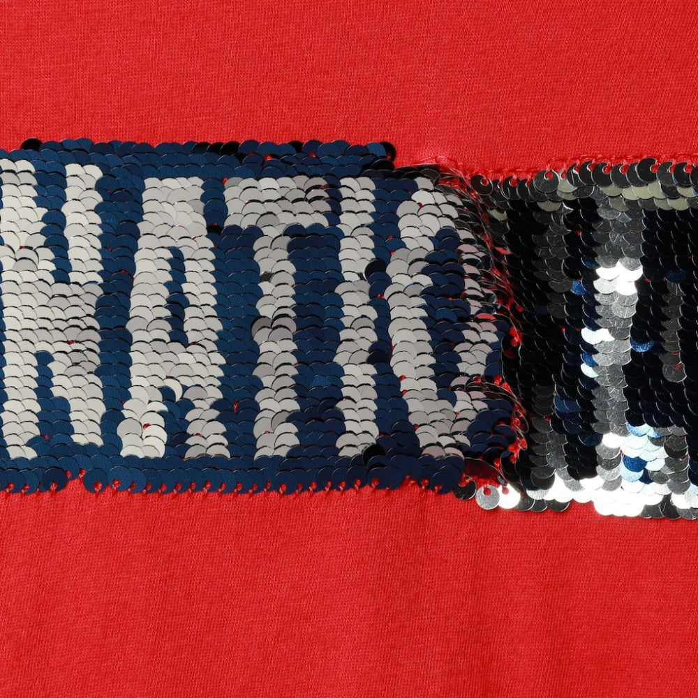 Washington Nationals New Era Girls Youth Flip Sequin Team T-Shirt - MLB T-shirts