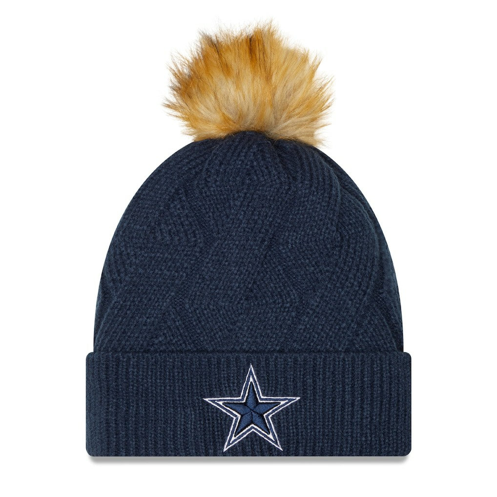 Dallas Cowboys Women's Snowy Cuffed Knit Hat with Pom | NFL Online