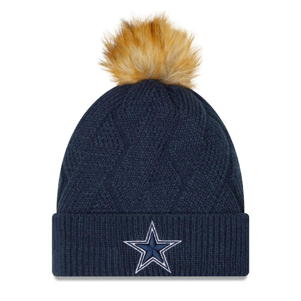 Dallas Cowboys Women's Snowy Cuffed Knit Hat with Pom | NFL Online