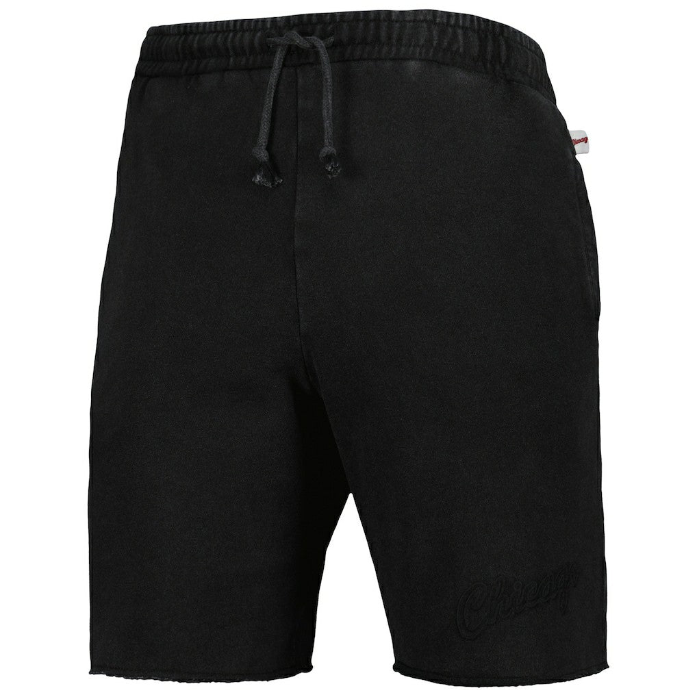 Black Chicago Bulls French Terry Tonal Fleece Shorts | NBA