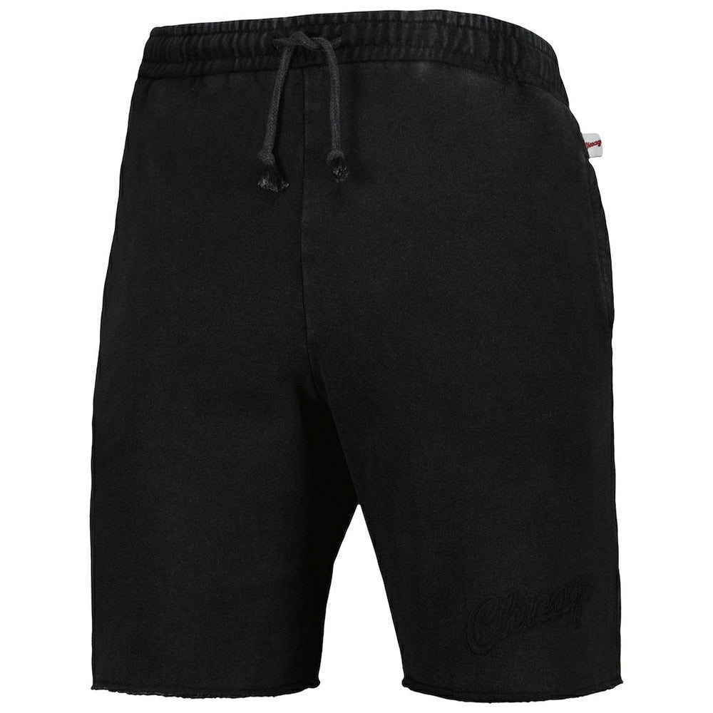 Black Chicago Bulls French Terry Tonal Fleece Shorts | NBA