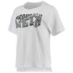 Charcoal/White Brooklyn Nets Concepts Sport Women's Resurgence Slub Burnout Raglan Top & Shorts Sleep Set | NBA