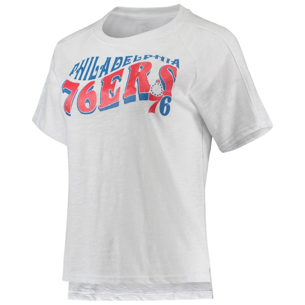 Royal/White Philadelphia 76ers Concepts Sport Women's Resurgence Slub Burnout Raglan Top & Shorts Sleep Set | NBA