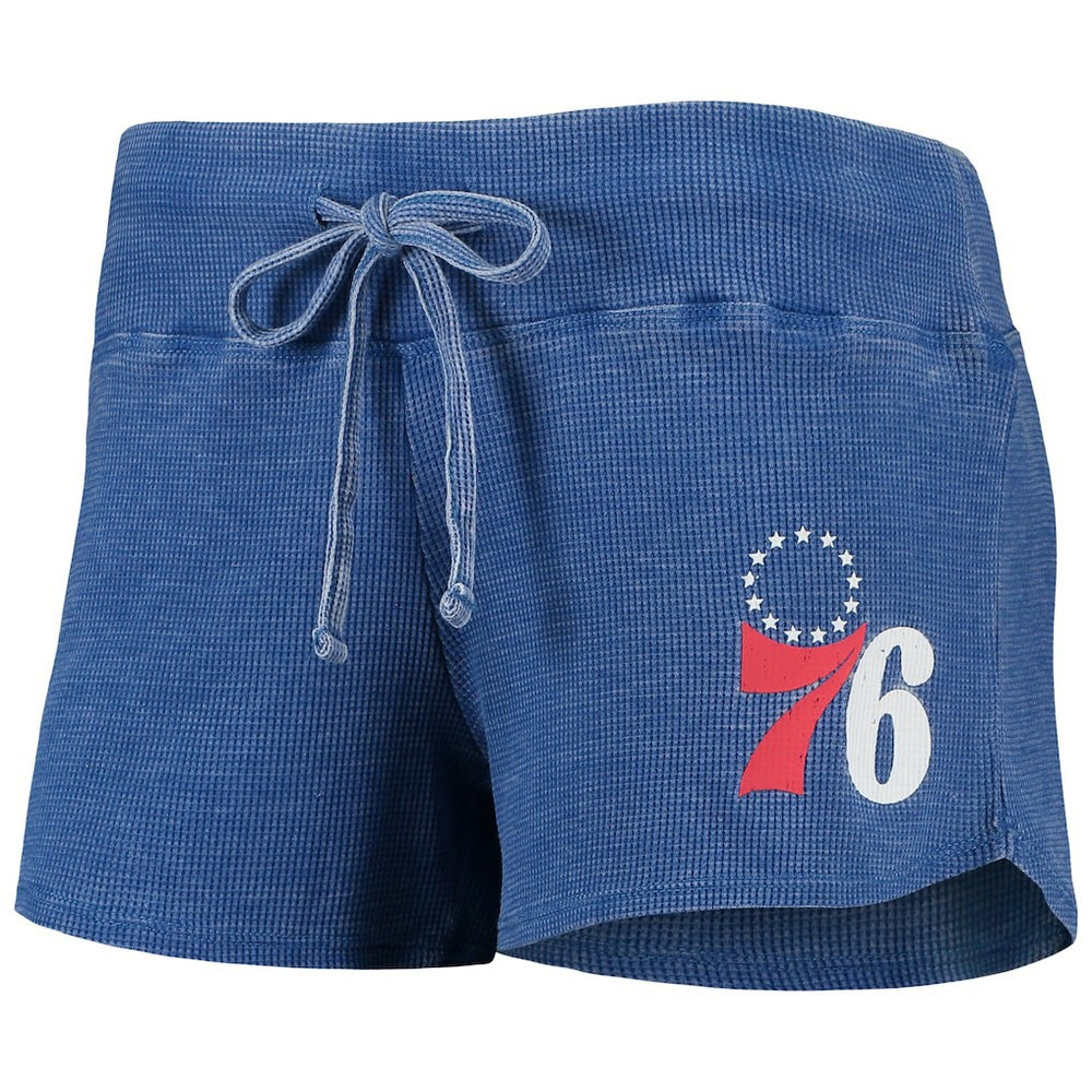 Royal/White Philadelphia 76ers Concepts Sport Women's Resurgence Slub Burnout Raglan Top & Shorts Sleep Set | NBA