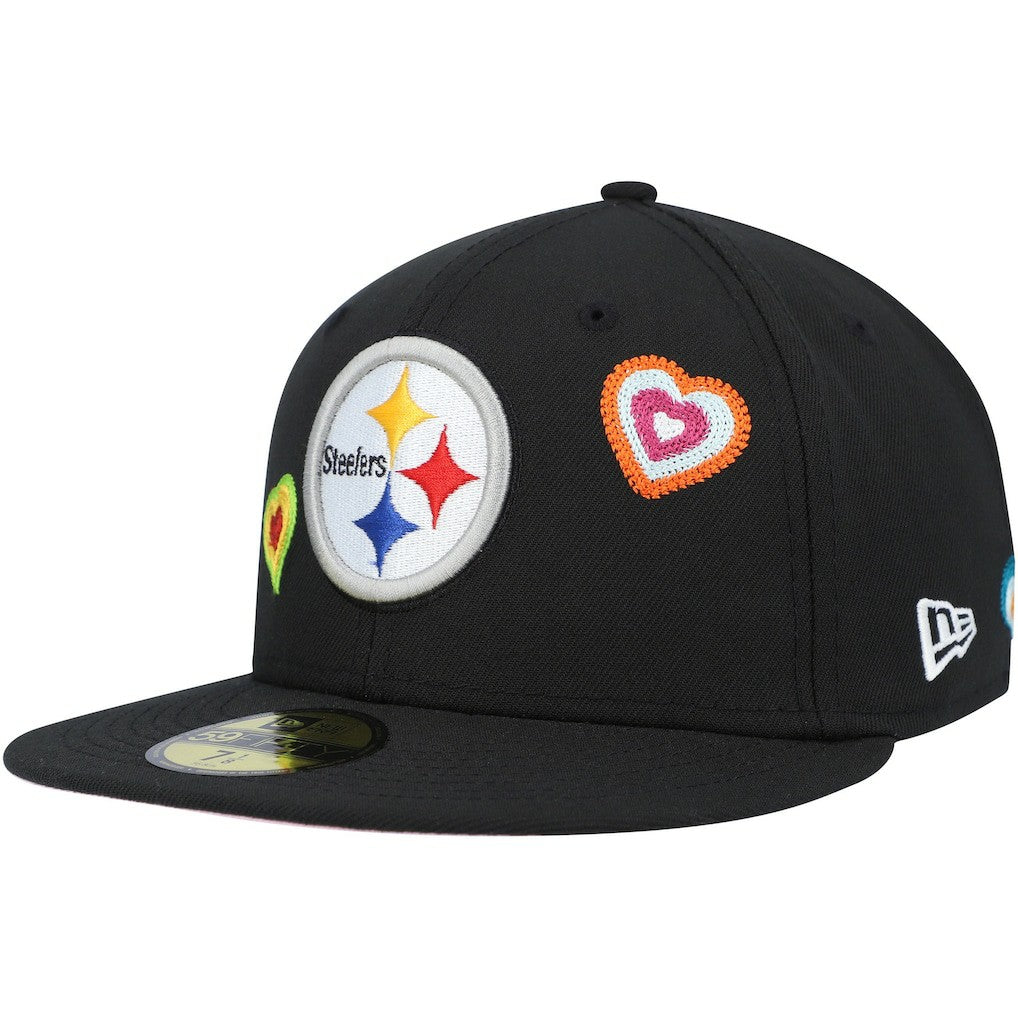 Pittsburgh Steelers Chain Stitch Heart 59FIFTY Fitted Hat | NFL New