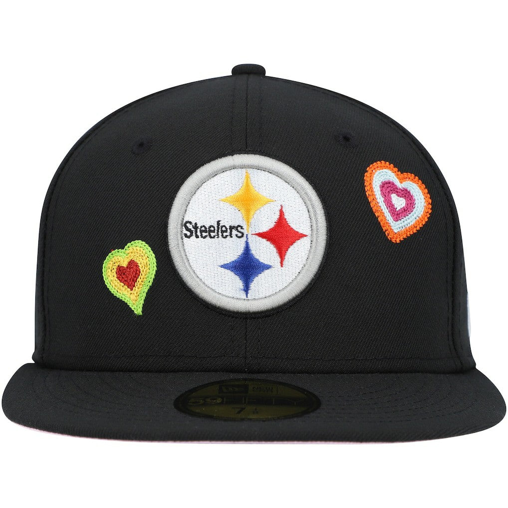 Pittsburgh Steelers Chain Stitch Heart 59FIFTY Fitted Hat | NFL New