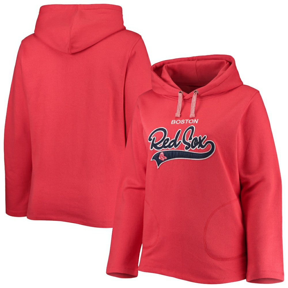 Boston Red Sox Soft as a Grape Women's Plus Size Side Split Pullover Hoodie - MLB Hoodies