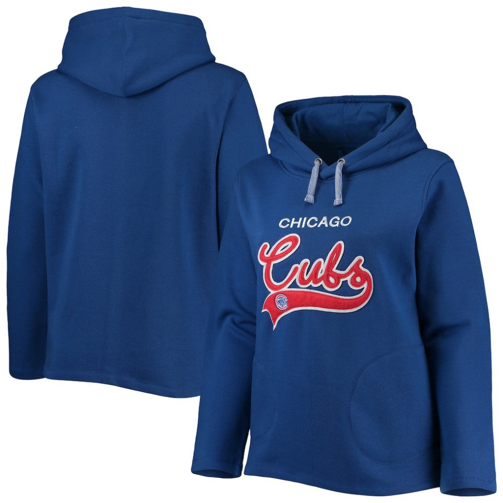 Chicago Cubs Soft as a Grape Women's Plus Size Side Split Pullover Hoodie - MLB Hoodies