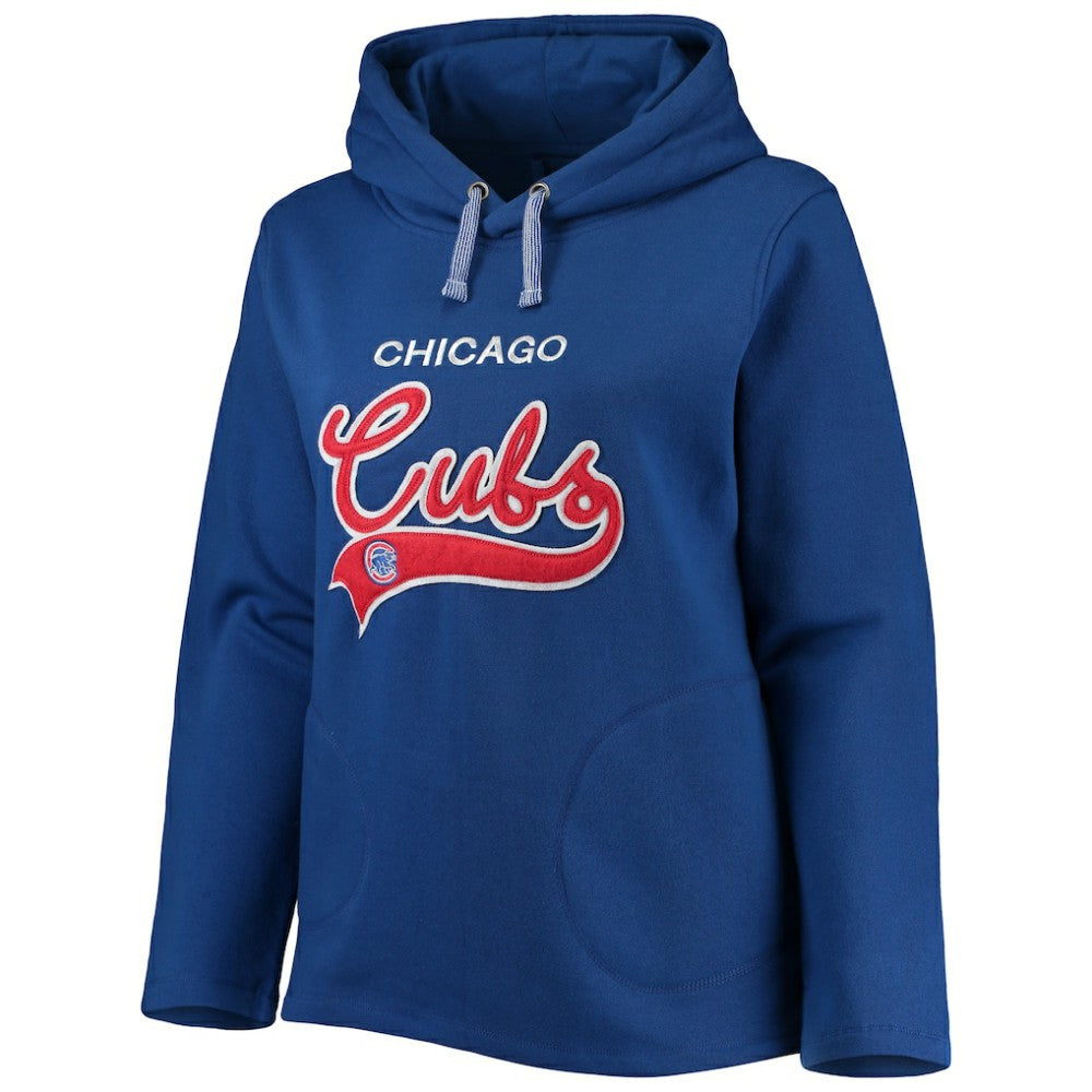 Chicago Cubs Soft as a Grape Women's Plus Size Side Split Pullover Hoodie - MLB Hoodies