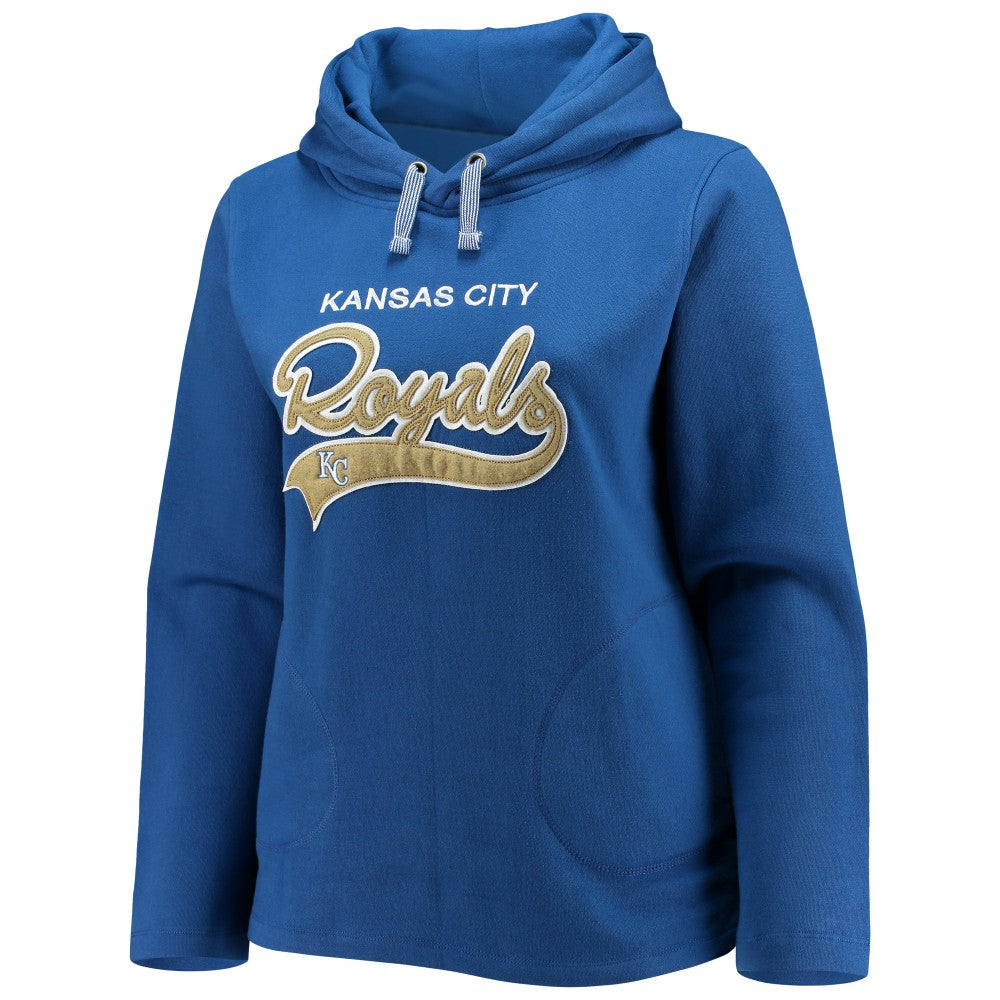 Kansas City Royals Soft as a Grape Women's Plus Size Side Split Pullover Hoodie - MLB Hoodies