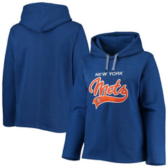 New York Mets Soft as a Grape Women's Plus Size Side Split Pullover Hoodie - MLB Hoodies