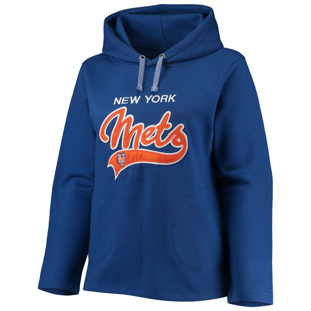 New York Mets Soft as a Grape Women's Plus Size Side Split Pullover Hoodie - MLB Hoodies