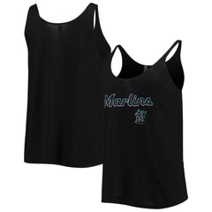 Miami Marlins Soft as a Grape Women's Slouchy Tank Top - MLB Tanks