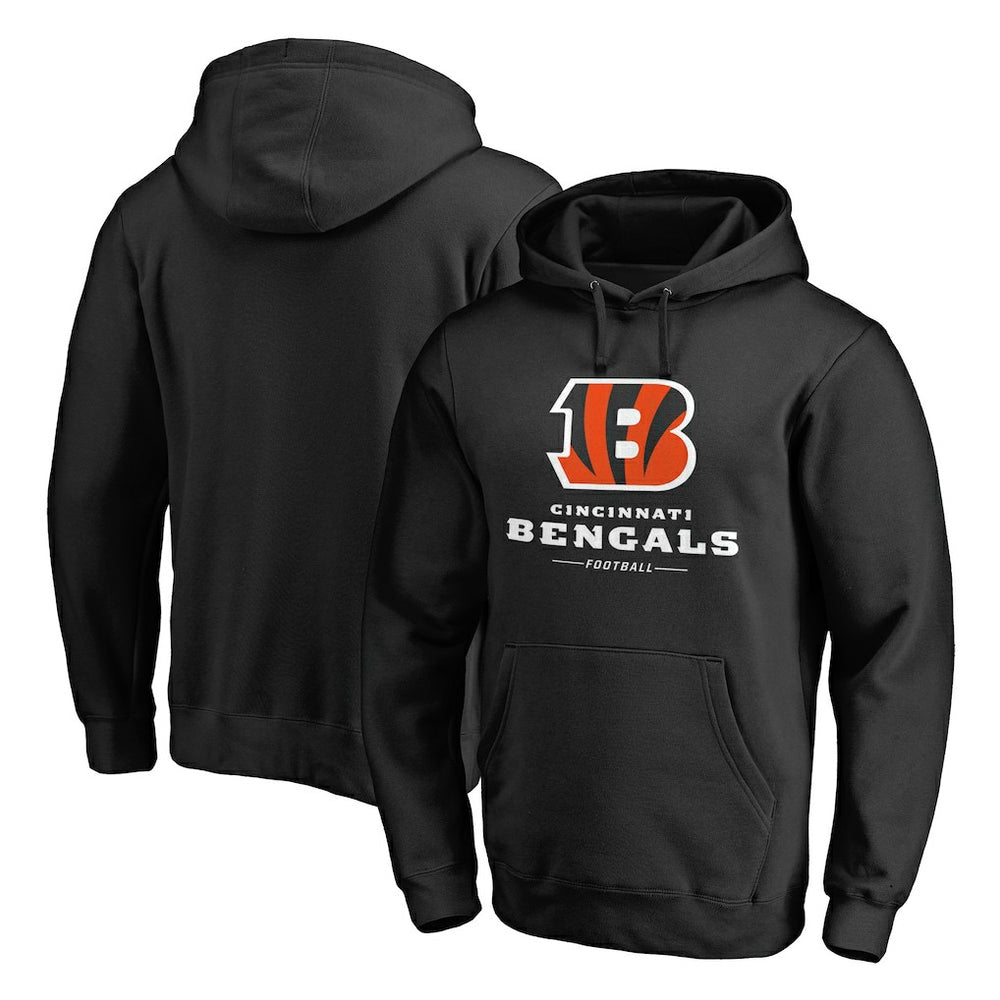 Cincinnati Bengals Logo Team Lockup Fitted Pullover Hoodie | NFL Hot