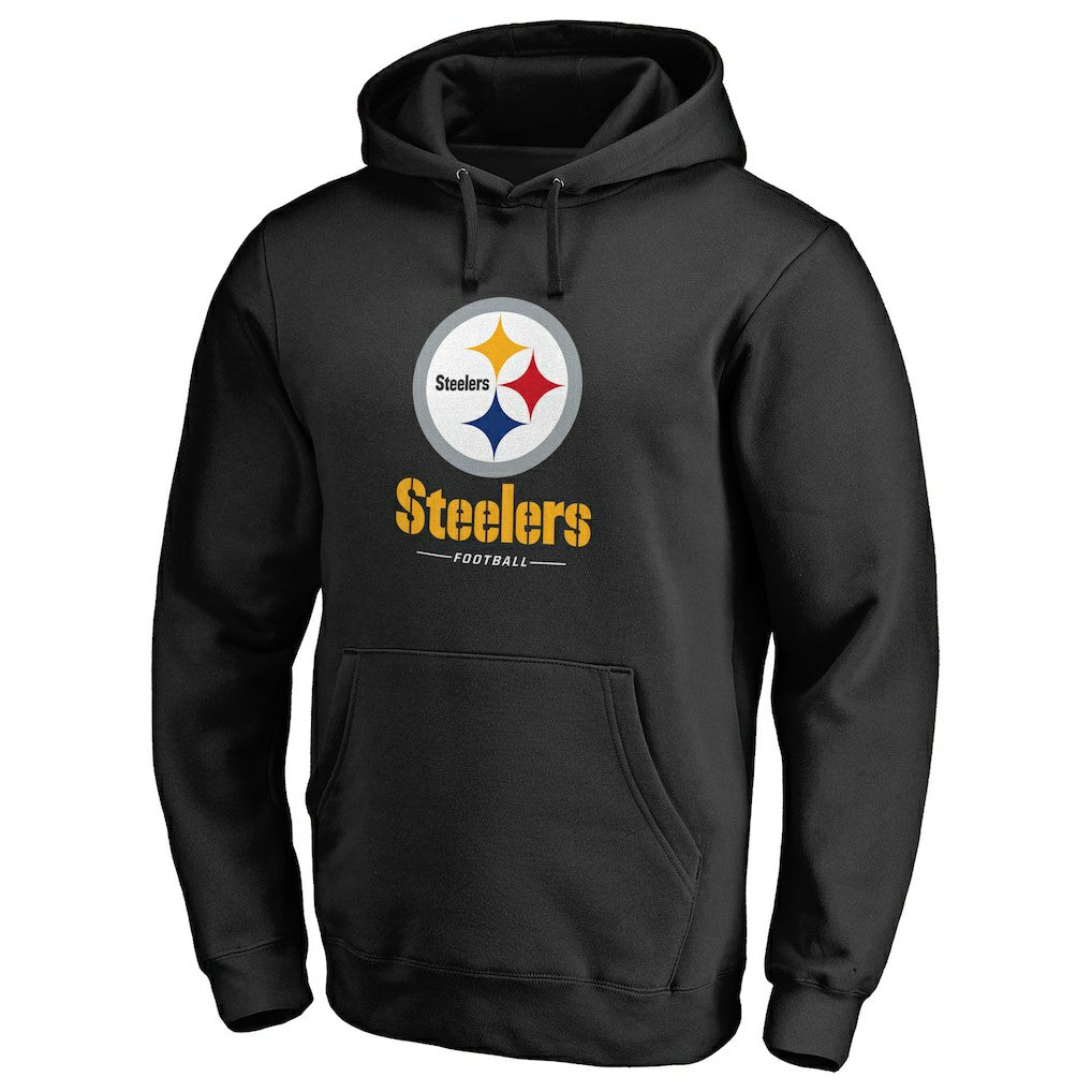 Pittsburgh Steelers Logo Team Lockup Fitted Pullover Hoodie | NFL Near me