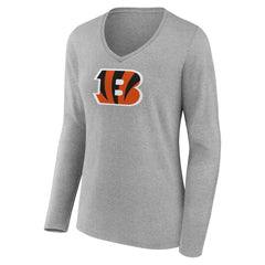 Cincinnati Bengals Women's Primary Team Logo Long Sleeve V-Neck T-Shirt | NFL On sale