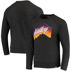 Heathered Black Phoenix Suns Sportiqe Harmon Raglan Tri-Blend Pullover Sweatshirt | NBA