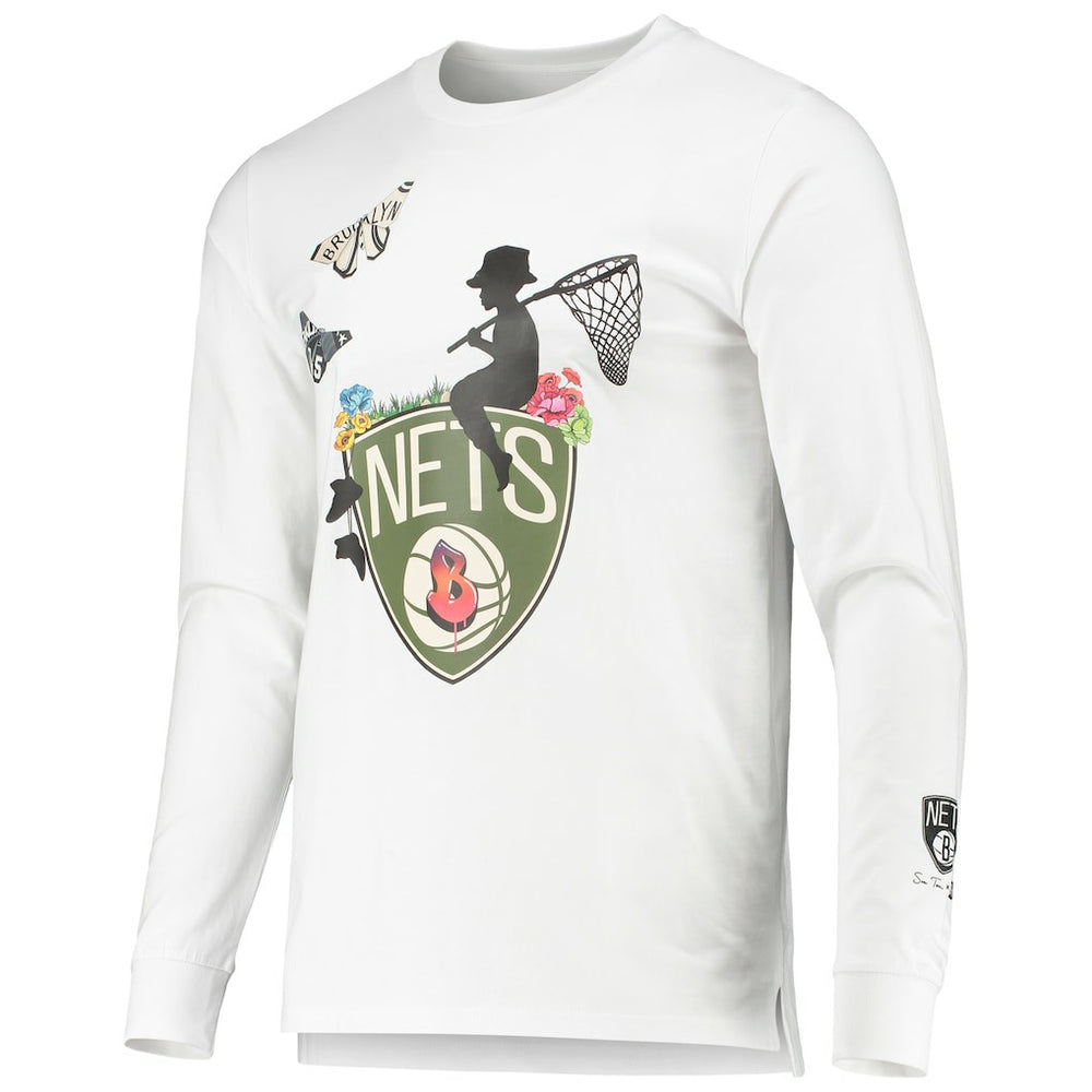 White Brooklyn Nets Sue Tsai Long Sleeve T-Shirt | NBA