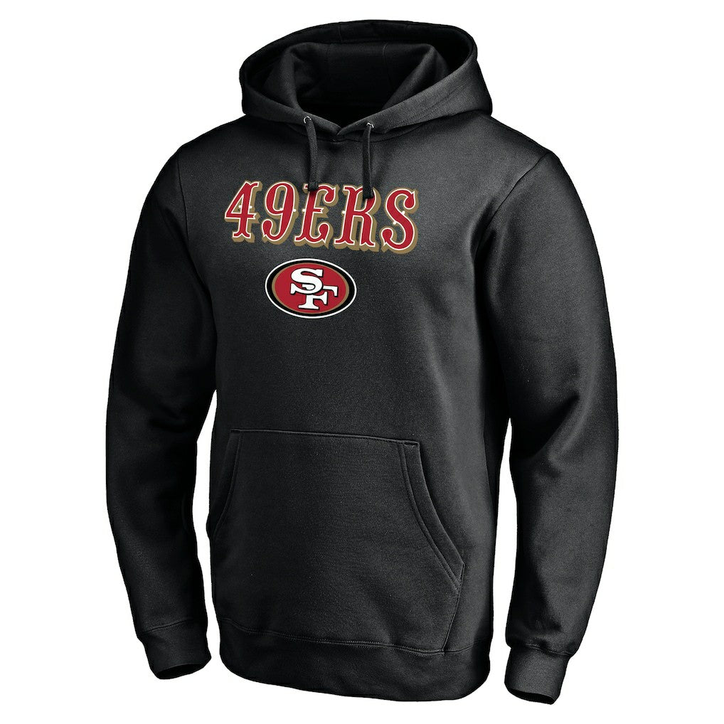 San Francisco 49ers Logo Team Lockup Fitted Pullover Hoodie | NFL Hot