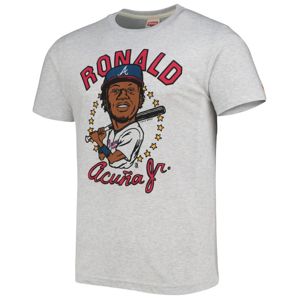 Ronald Acuna Jr. Atlanta Braves Homage Caricature Tri-Blend T-Shirt - MLB T-shirts