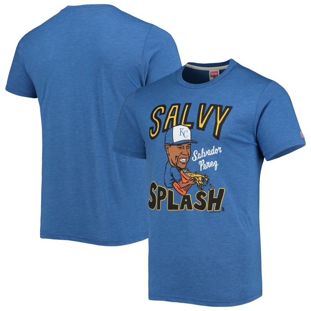 Salvador Perez Kansas City Royals Homage Caricature Tri-Blend T-Shirt - MLB T-shirts