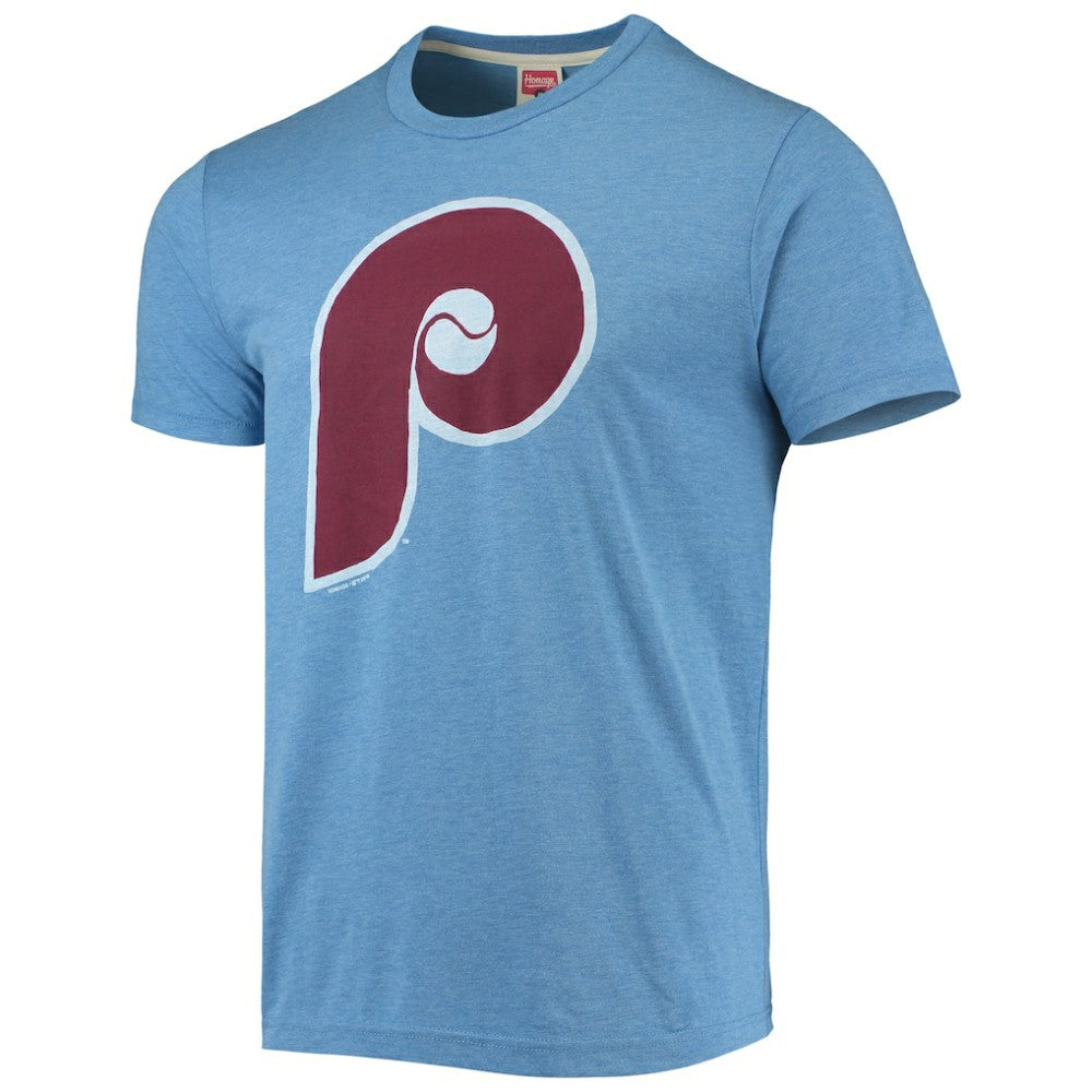 Philadelphia Phillies Homage Hand-Drawn Logo Tri-Blend T-Shirt - MLB T-shirts