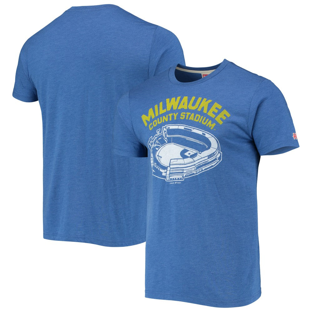 Milwaukee Brewers Homage Milwaukee County Stadium Tri-Blend T-Shirt - MLB T-shirts