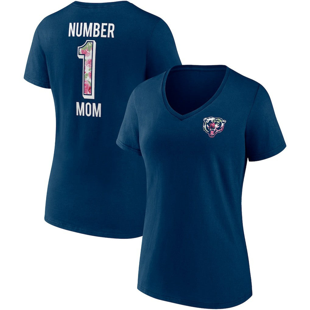 Chicago Bears Women's Team Mother's Day V-Neck T-Shirt | NFL Discount