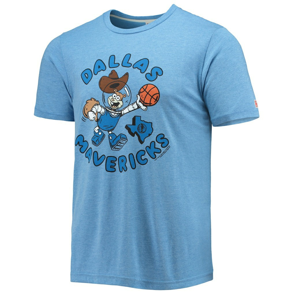 Light Blue Dallas Mavericks Homage NBA x Spongebob Collab Tri-Blend T-Shirt sale | NBA