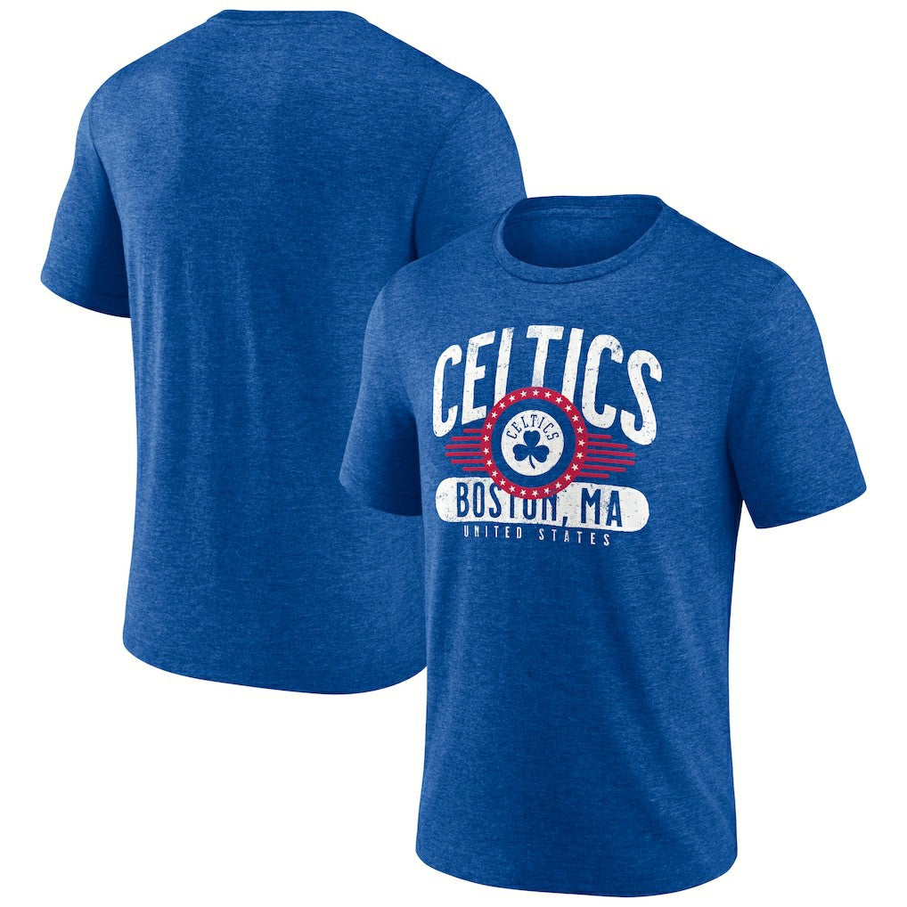 Royal Boston Celtics Badge of Honor Tri-Blend T-Shirt | NBA