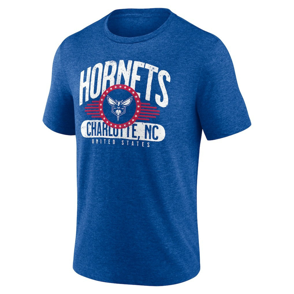 Royal Charlotte Hornets Badge of Honor Tri-Blend T-Shirt | NBA