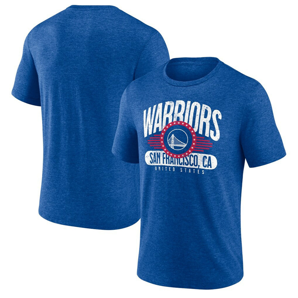 Royal Golden State Warriors Badge of Honor Tri-Blend T-Shirt sale | NBA