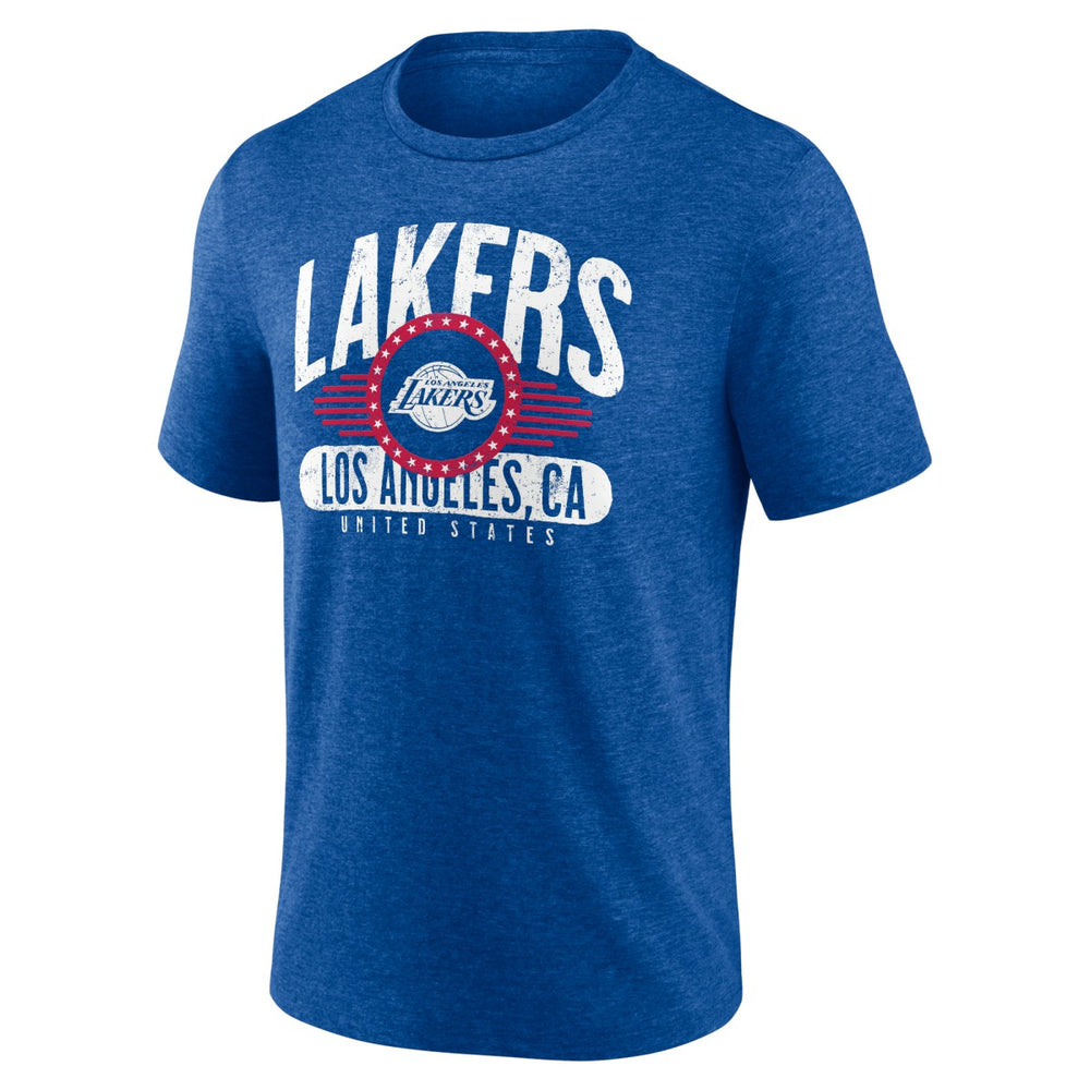 Royal Los Angeles Lakers Badge of Honor Tri-Blend T-Shirt | NBA