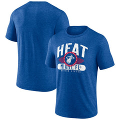 Royal Miami Heat Badge of Honor Tri-Blend T-Shirt | NBA