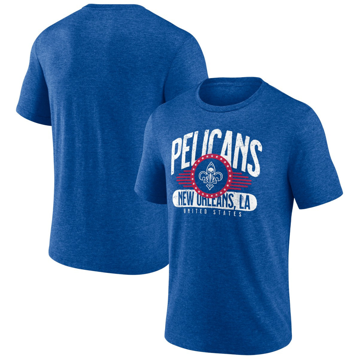 Royal New Orleans Pelicans Badge of Honor Tri-Blend T-Shirt | NBA