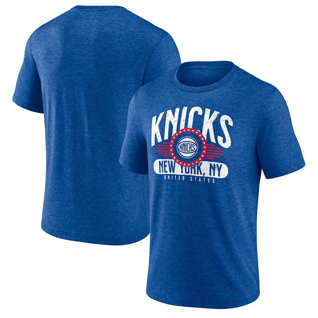 Royal New York Knicks Badge of Honor Tri-Blend T-Shirt | NBA
