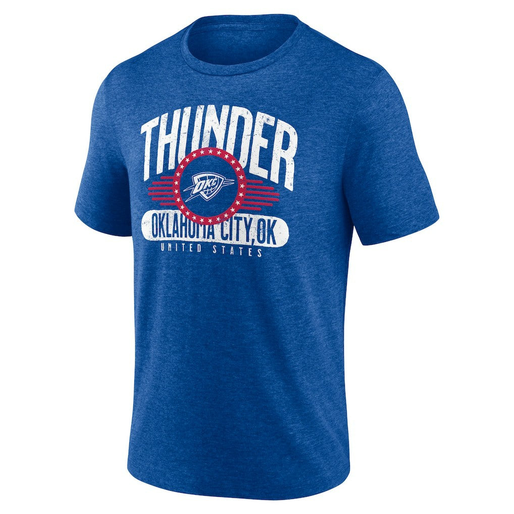Royal Oklahoma City Thunder Badge of Honor Tri-Blend T-Shirt | NBA
