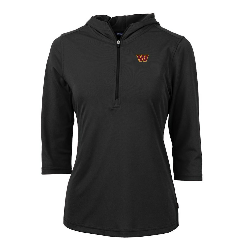 Washington Commanders Cutter & Buck Women's Virtue Eco Pique Half-Zip Pullover Hoodie | NFL Outlet