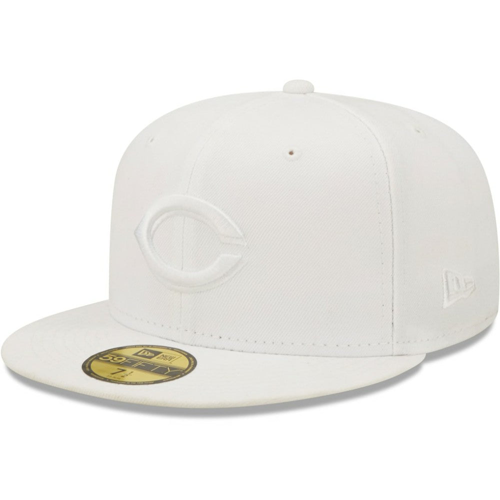 Cincinnati Reds New Era White on White 59FIFTY Fitted Hat - MLB Hats