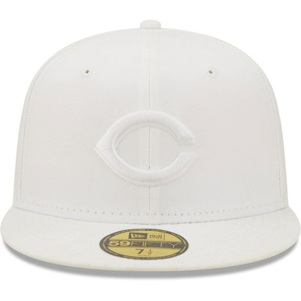 Cincinnati Reds New Era White on White 59FIFTY Fitted Hat - MLB Hats