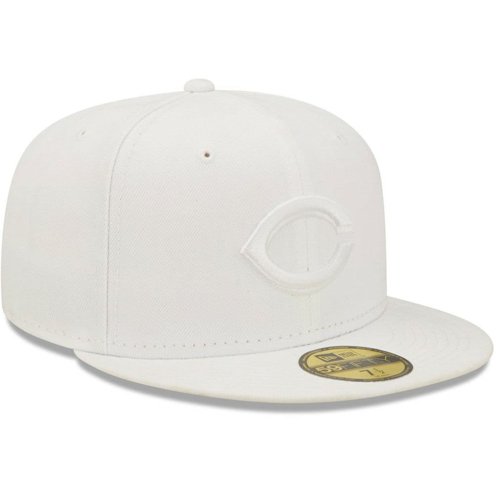 Cincinnati Reds New Era White on White 59FIFTY Fitted Hat - MLB Hats