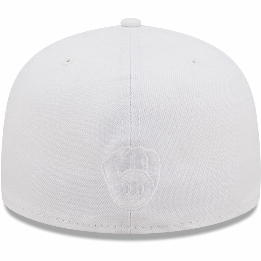 Milwaukee Brewers New Era White on White 59FIFTY Fitted Hat - MLB Hats