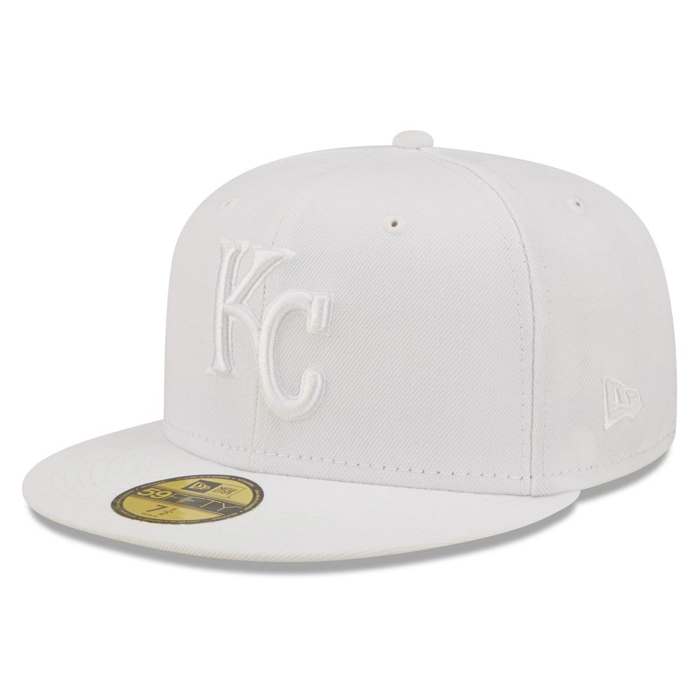 Kansas City Royals New Era White on White 59FIFTY Fitted Hat - MLB Hats