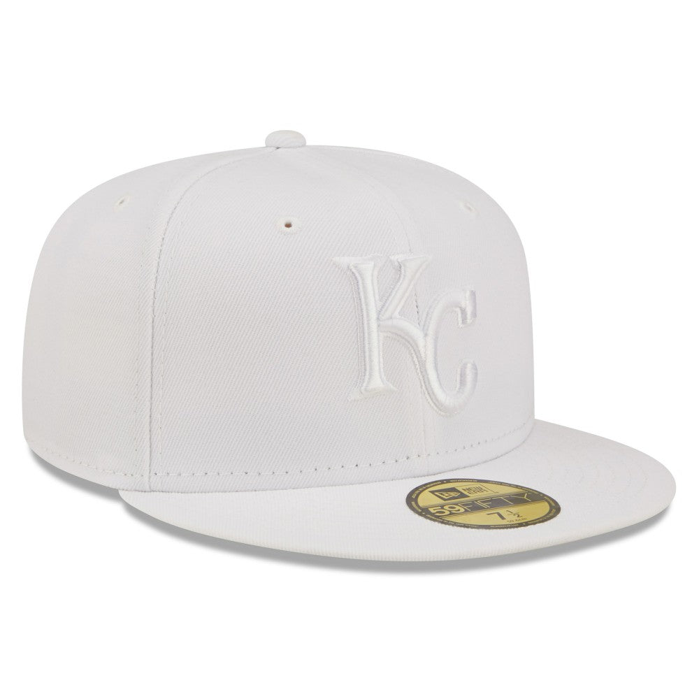 Kansas City Royals New Era White on White 59FIFTY Fitted Hat - MLB Hats