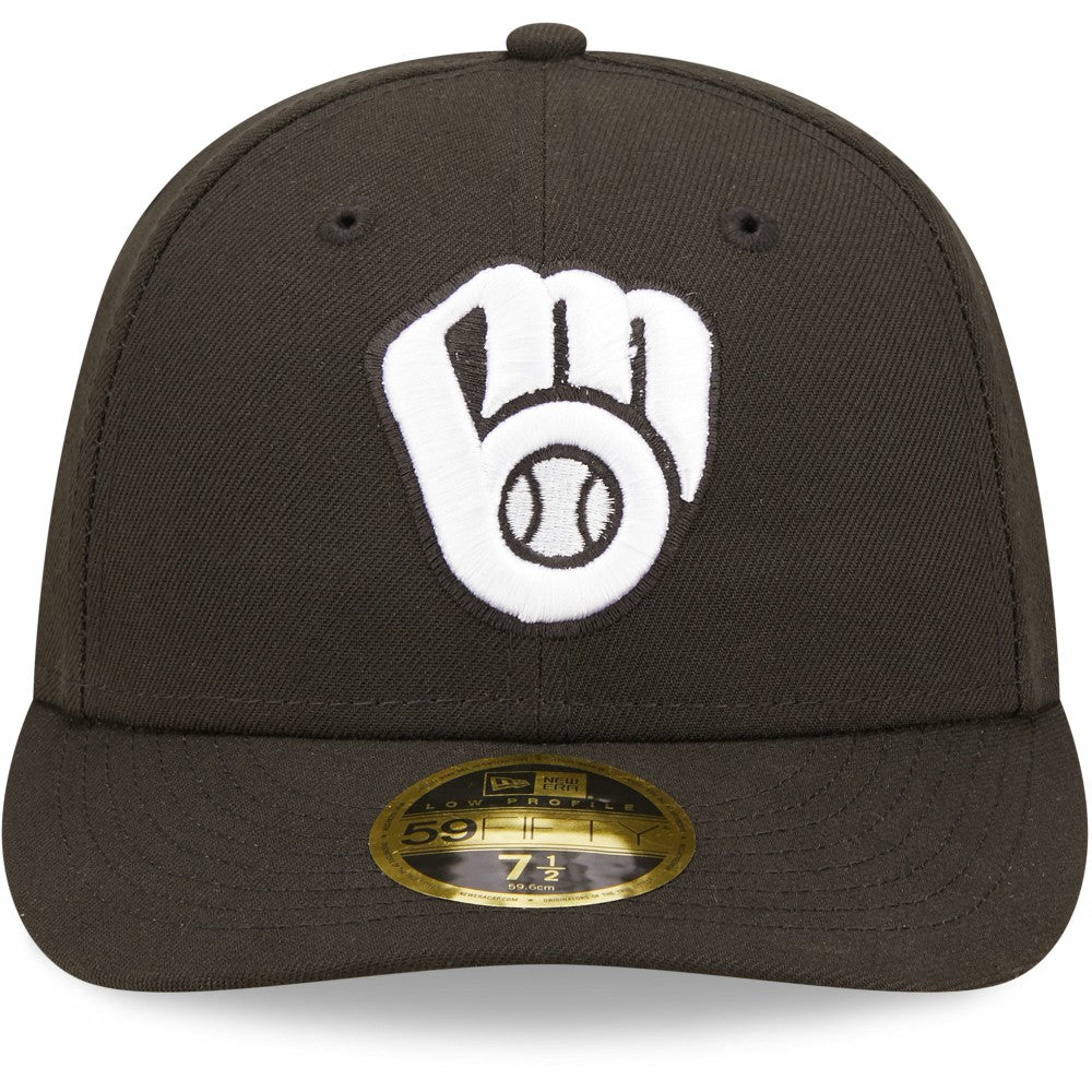 Milwaukee Brewers New Era Black & White Low Profile 59FIFTY Fitted Hat - MLB Hats