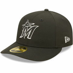 Miami Marlins New Era Black & White Low Profile 59FIFTY Fitted Hat - MLB Hats