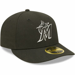 Miami Marlins New Era Black & White Low Profile 59FIFTY Fitted Hat - MLB Hats