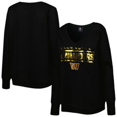 Washington Commanders Cuce Women's Sequin Logo V-Neck Pullover Sweatshirt | NFL On sale