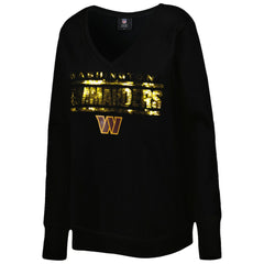 Washington Commanders Cuce Women's Sequin Logo V-Neck Pullover Sweatshirt | NFL On sale