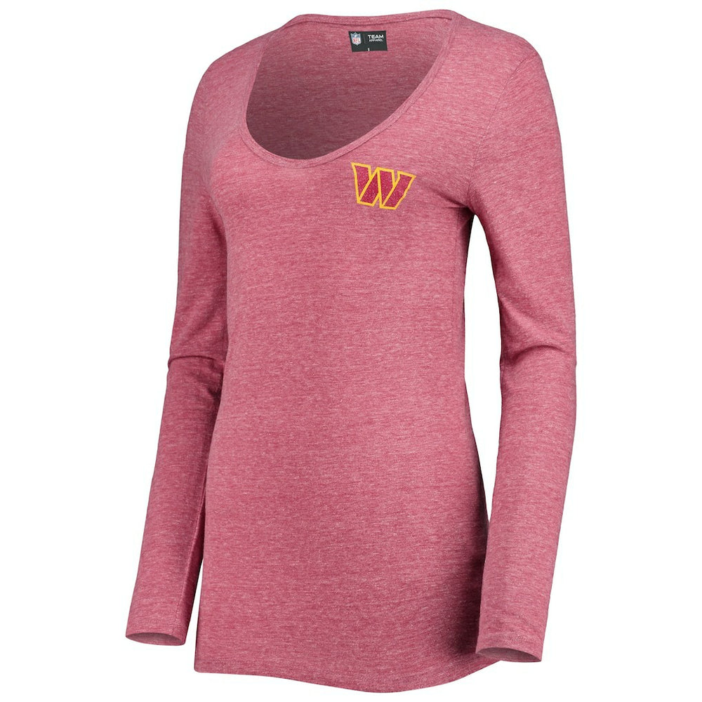 Washington Commanders Women's Scoop Neck Tri-Blend Long Sleeve T-Shirt | NFL Outlet